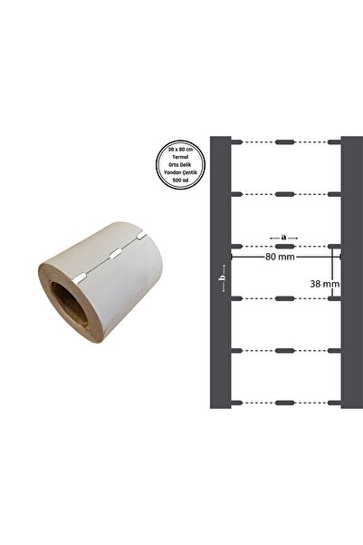 Özfiliz Mağaza Ekipmanları 38x80 Mm Termal Raf Etiketi Karton Etiket Ortadan ...
