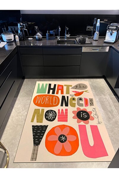 Rugs Modern Halı Mira 1170 What The World Renkli Ve Yazılı Dokuma Taban Halı