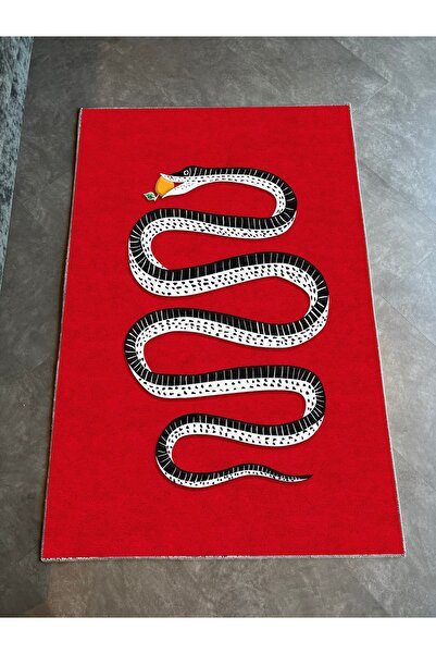 RUGSMODERN Mira 919 Kırmızı Yılan Temalı Modern Halı