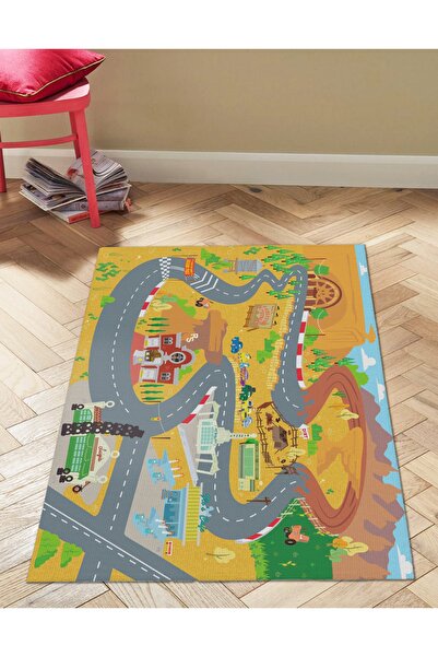 Rugs Modern Halı Mira 961 Children's Room Road Themed Woven Base Carpet