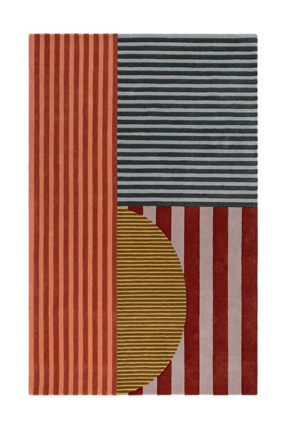 Rugs Modern Halı Mira 1107 Geometrik Avrupa Stili Çok Renkli Dokuma Taban Halı