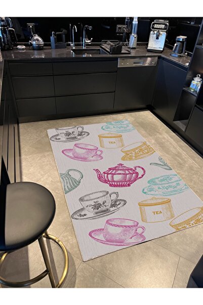 Rugs Modern Halı Mira 975 Cup Teapot Themed Woven Base Carpet