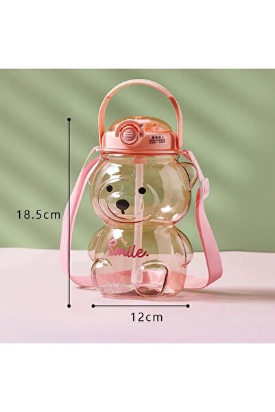 KÜÇÜK EW Eğlenceli Smile Ayıcık Model Su Matarası Su Şişesi Suluk 1000ml Bpa ...