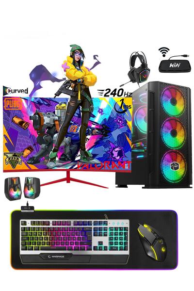 Zeiron Grade X1 Ryzen 5 5600x 16gb 256gb M.2 Ssd+1tb Hdd Rtx3050 27" 240hz Oy...