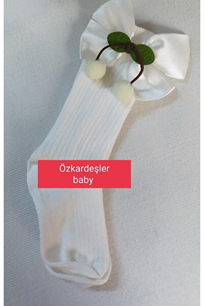 ÖZKARDEŞLER BABY Baby Knee Socks with Bow and Cherry