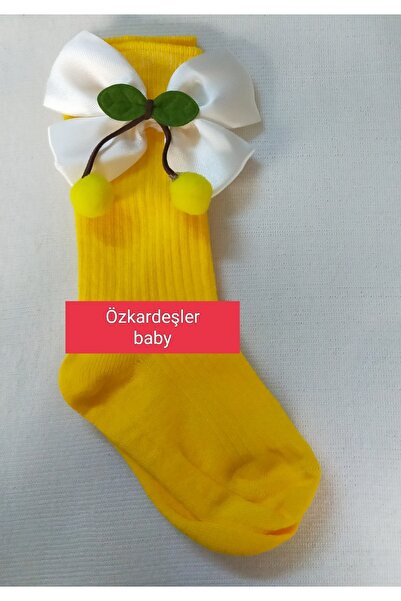 ÖZKARDEŞLER BABY Baby Knee Socks with Bow and Cherry