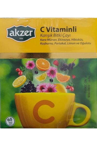 Akzer Mixed Herbal Tea with Vitamin C 60 Pieces