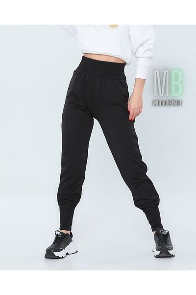 MB-MODA BİZİMLE Women's Black Scuba Sweatpants