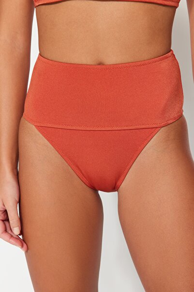 Trendyol Collection Ψηλόμεσο μπικίνι κανέλας TBESS22BA0089