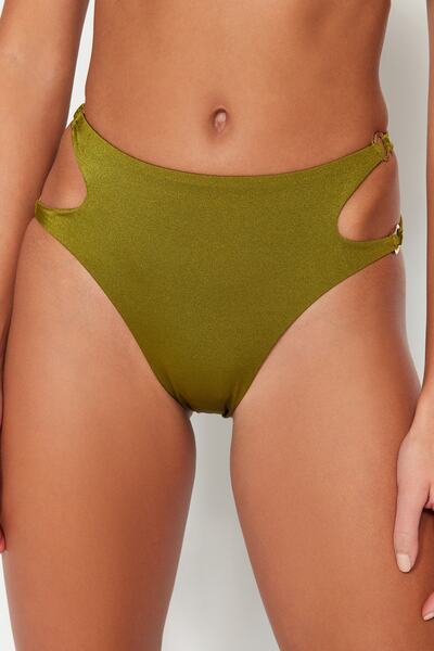 Trendyol Collection Χακί Κόψιμο/Παράθυρο Ψηλόμεσο Κανονικό Μπικίνι Πόδι TBESS23BA00030