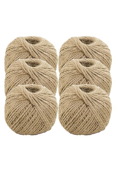 KEY Market Jut Decorative 6 Balls – 100 Meters 100 Grams Sack Straw Rope Rope (6 Pieces)