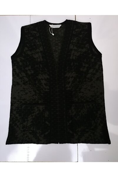 anne moda ankara Зимовий трикотажний жилет з V-подібним коміром та візерунком з галькового каменю