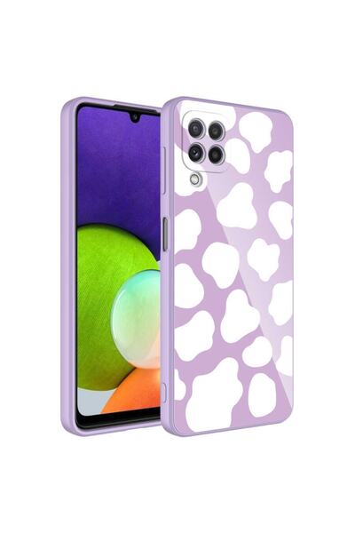 Samsung Galaxy A22 4g Case Camera Shielded Patterned Hard Glossy Silicone Epoxy Cover