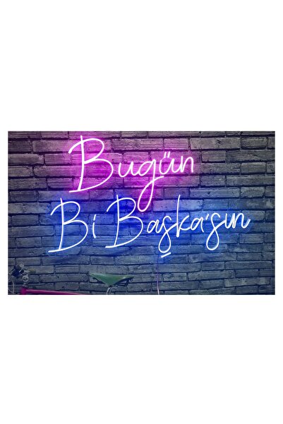dekoraven Bugün Bi Başkasın Neon Led Yazı Tabela Dekoratif Aydınlatma
