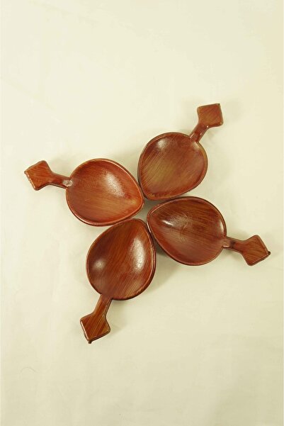 Hureggo مجموعة ملاعق لعب بلاستيكية ذات مظهر خشبي من كونسيبت مكونة من 4 قطع