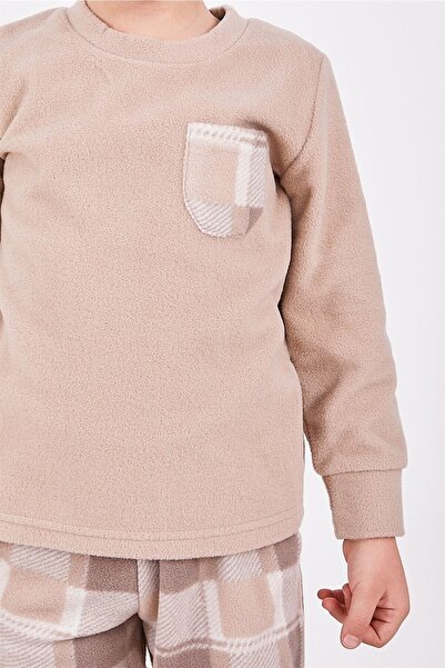 Arnetta Ar2305-g Polar Checkered Pajama Set 9-15 Years Light Brown