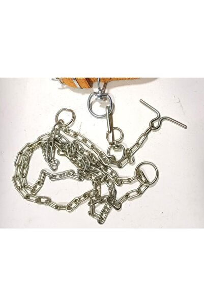 abnturk 2 Metre Çift Halkalı Tasma Zinciri Büyük Baş Hayvanlar Kurt Kangal Tarz Büyük Köpeklere Süper Sağlam