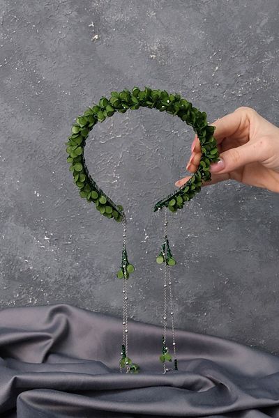 Hobigram Yeşill Savin Mineli Design special Henna și Coroana de mireasă – Coroană, Piatră de cristal, Model elegant, Coroană de mireasă – T
