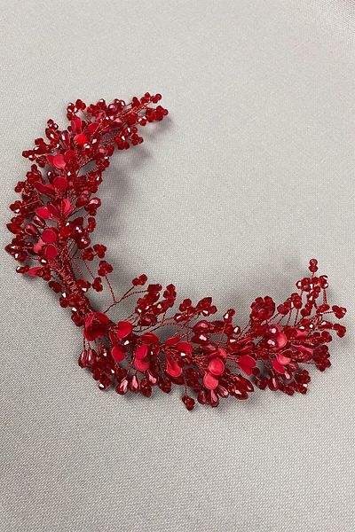 Hobigram Κόκκινο Serra Μοντέλο Διπλής Όψης Χέννα και Νυφικό Αξεσουάρ Μαλλιών