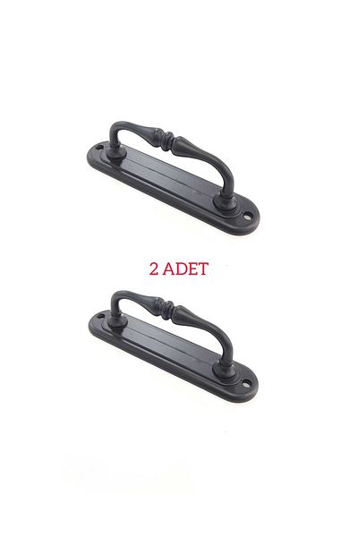 ARON (2 PCS) Black Large Curved Pull Pull Handle for Sliding Doors 14,5x3,5cm