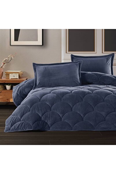 Clasy لحاف ويل سوفت مزدوج منفوش باللون الأزرق الداكن