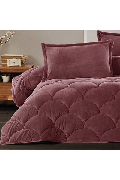 Clasy Wellsoft Quilt Double Fluffy Dark Rose Dried