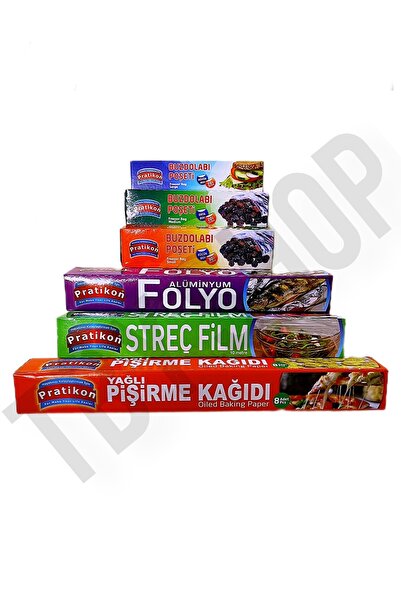 TBYSHOP حقيبة ثلاجة + فيلم مطاطي + رقائق ألومنيوم + ورق خبز اقتصادي مجموعة 6 قطع