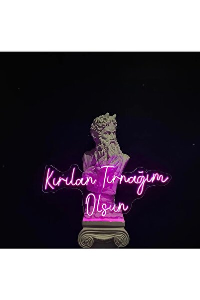 dekoraven Kırılan Tırnağım Olsun Kuaför Güzellik Merkezi Neon Led Tabela(70x3...