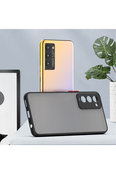 Fibaks Tecno Camon 18P Case Matte Anti-Fingerprint Camera Protected Hard Silicone Cover with Colorful Keys