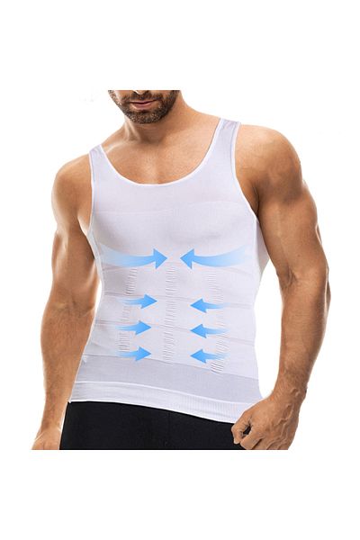 MİSTİRİK Ανδρικό μονό κορσέ Torenova White ισιώνει την περιοχή της κοιλιάς σας Λευκό χρώμα