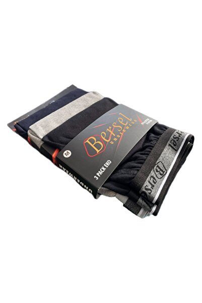 Bersel Μικτό Σετ 3 Ανδρικά χτενισμένα βαμβακερά μπόξερ