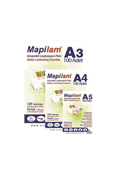 Mapi Mapilam 125 Mic. Parlak Laminasyon Filmi (A4) 100 LÜ  (  1  ADET  )