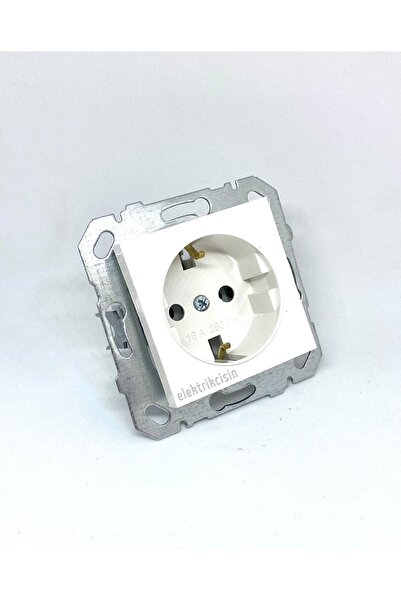 Netelsan Netalsan Byobu Beyaz Topraklı Priz (ÇERÇEVE HARİÇ) - 1 Adet