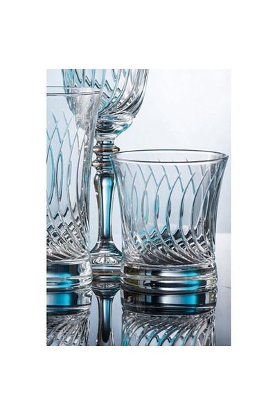 KCD Daren Simple Cut Hand Decor Gilded 6 Pieces Patterned Water Glass Set