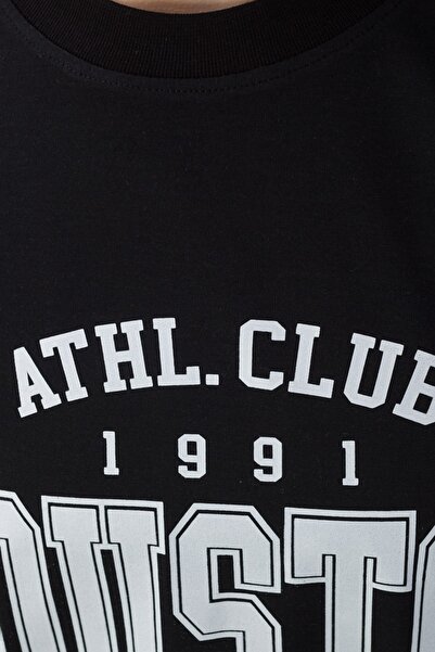 MODAGEN Black Houston Printed Oversize dámské tričko