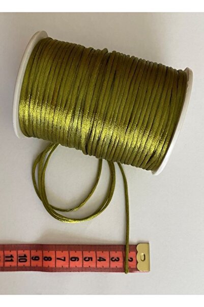 Öztürk خيط مجوهرات لصنع الأساور على شكل ذيل الفئران، مقاس 2 مم × 7.95 متر، مربوط. باتيك أخضر.