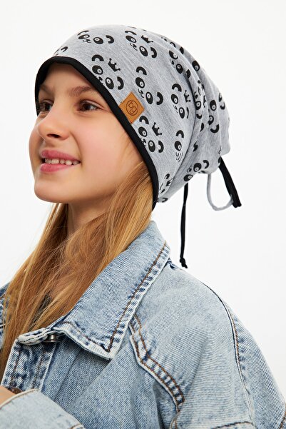 Babygiz Κοριτσίστικο καπέλο με σχέδιο Panda Beanie Μαλακό διπλό στρώμα 100% φ...