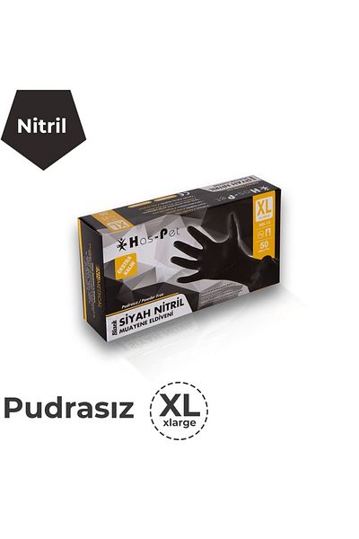 Has-Pet Extra Thick Black Nitrile Powder Free Gloves XL Tattoo Gloves