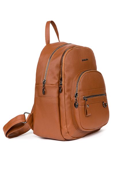samilon Σακίδιο πλάτης Tan Washed Leather με πολλές θήκες