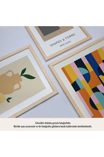 HOMEPACK Комплект от 5 картини с рамка от естествено дърво Five-042