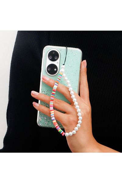 Stoneday Colorful Fimo Bead Pearl Detailed Phone Strap Charm Accessory