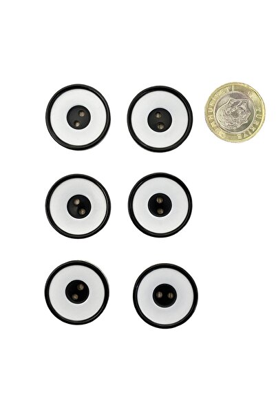 e tuhafiye 20 Black, White Ring Buttons