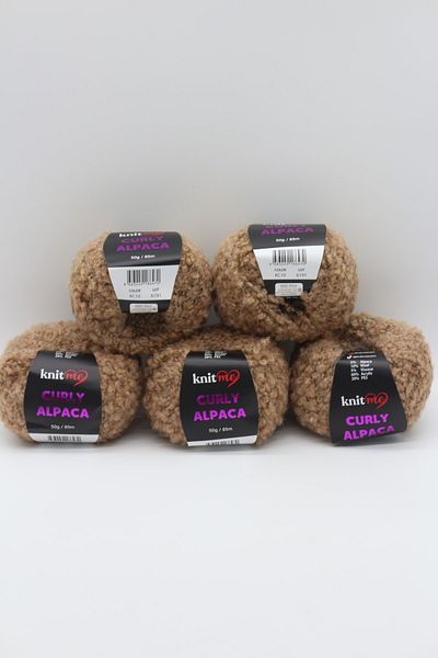 knitme Curly Alpaca - Μαλακό βελούδινο σχοινί με σγουρή υφή με μίξη από αλπακά και μαλλί