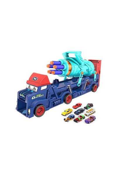 Mia لعبة إطلاق الرصاص الناعم Nerf Gun Truck و8 مركبات مصبوبة