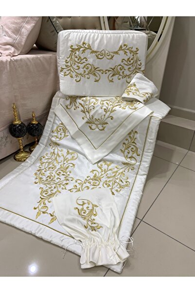 incisecrethome Nakışlı Seccade Seti Veya Nişan Bonça Seti 6 Parçadan Oluşmakt...