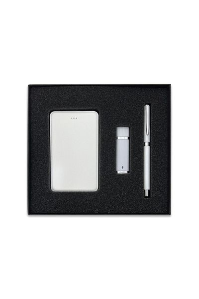 HEPBİMODA Metal Powerbank - Pen - USB Flash Memory 32 GB Special Box