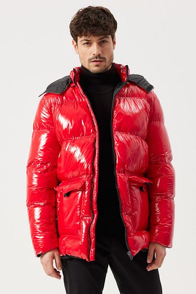 ALTINYILDIZ CLASSICS Men's Red Standard Fit Regular Cut Cold-Proof Casual Coat