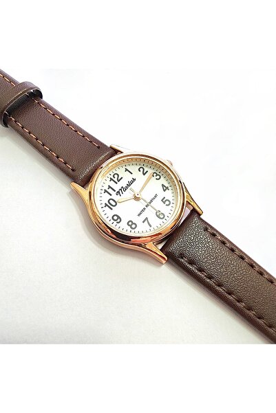 Marlas Retro Women's Wristwatch, Vintage Design, Classic, Rose Gold Color, Strap, Iconic, Minimal