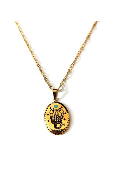 AKSESUARIM Kadın Mineli Çelik Burç Kolye