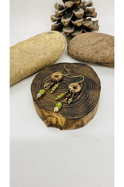 Porsuk Alternatif Handmade Ethnic Coconat Women's Earrings